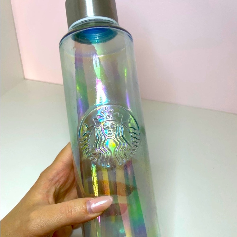 Starbucks Tumbler Glass In Holographic With a Greenish Hue